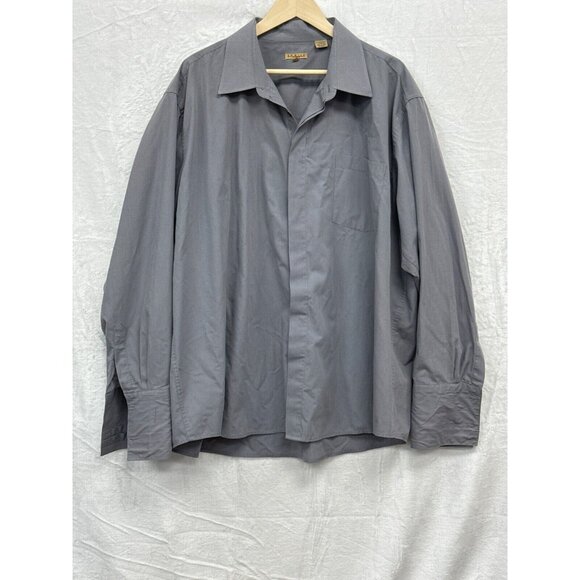 Enrico Garcia Mens Gray Button Up Dress Shirt Size 3XL 19-36/37 Long Sleeve - Picture 1 of 8